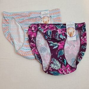 Jockey 2pk Silky Microfiber Stretch Hi-cut Brief Panties Size Sm Multicolor
